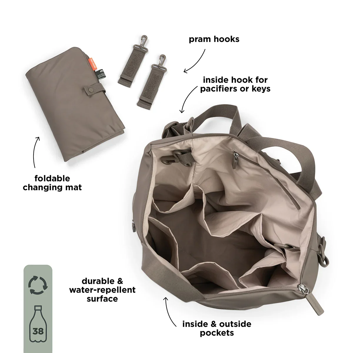 Mochila de Maternidade - Taupe | Done by Deer - Image 3