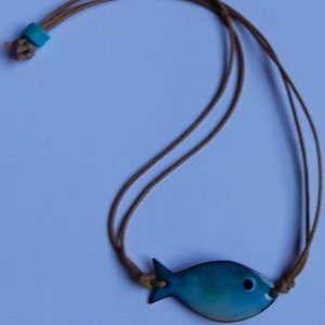 Pulseira com aplicação em cobre esmaltado (Peixe)