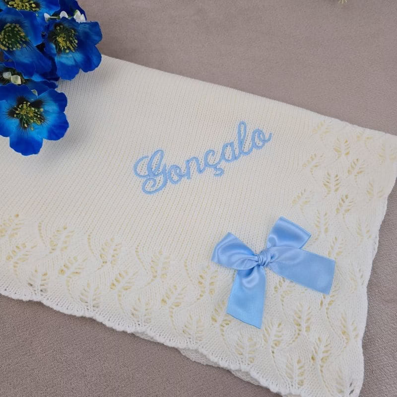 Manta creme personalizada de bebe