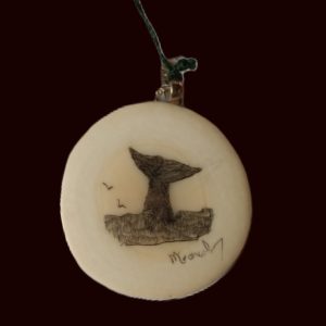 Pendente marfim gravado ( scrimshaw)
