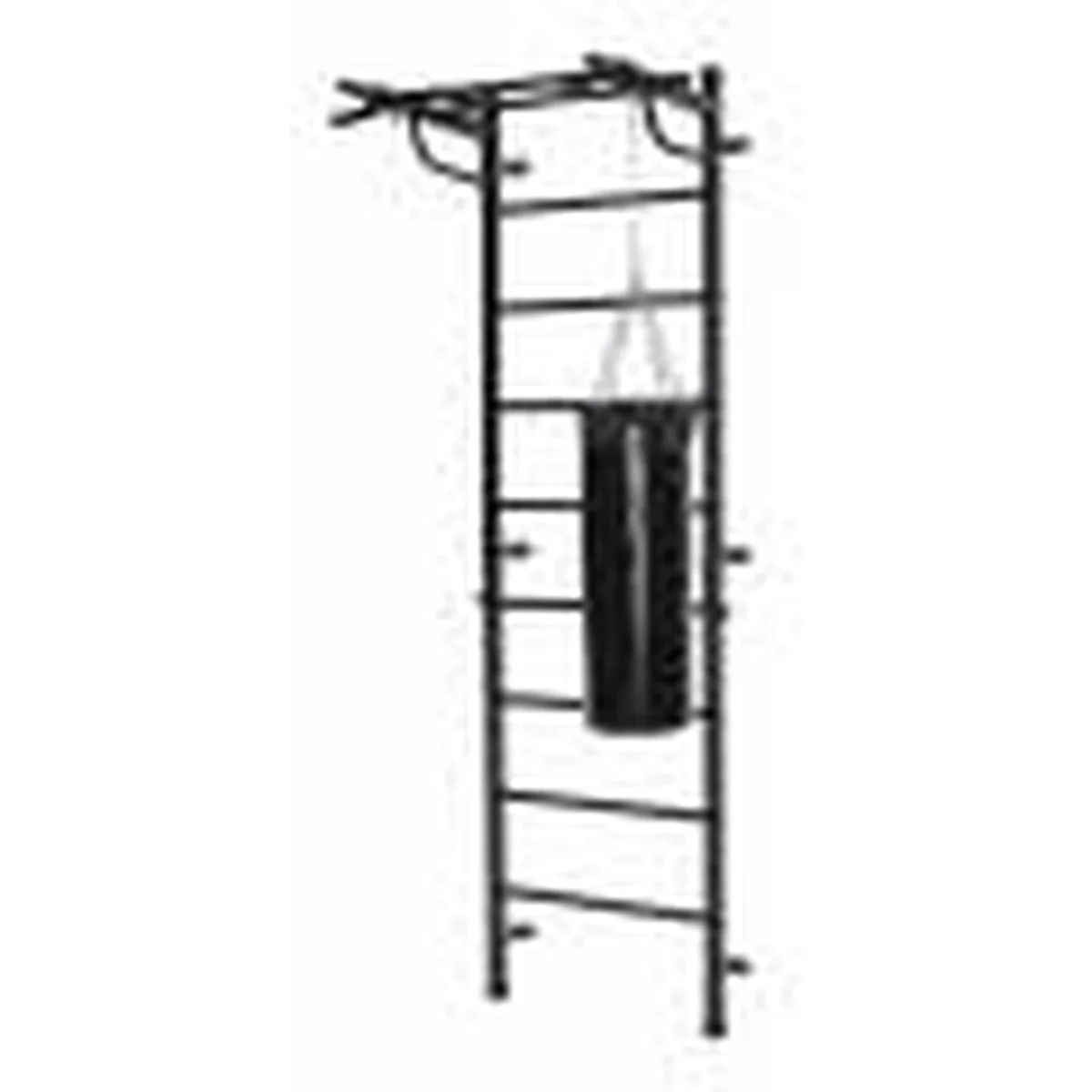Ginásio de parede adulto "3 em 1" com barra traseira, barras de imersão, banco dobrável e barra pull-up BOGATYR FLEXTER 246 * 110 * 68,5 cm Branco - Preto - Image 4