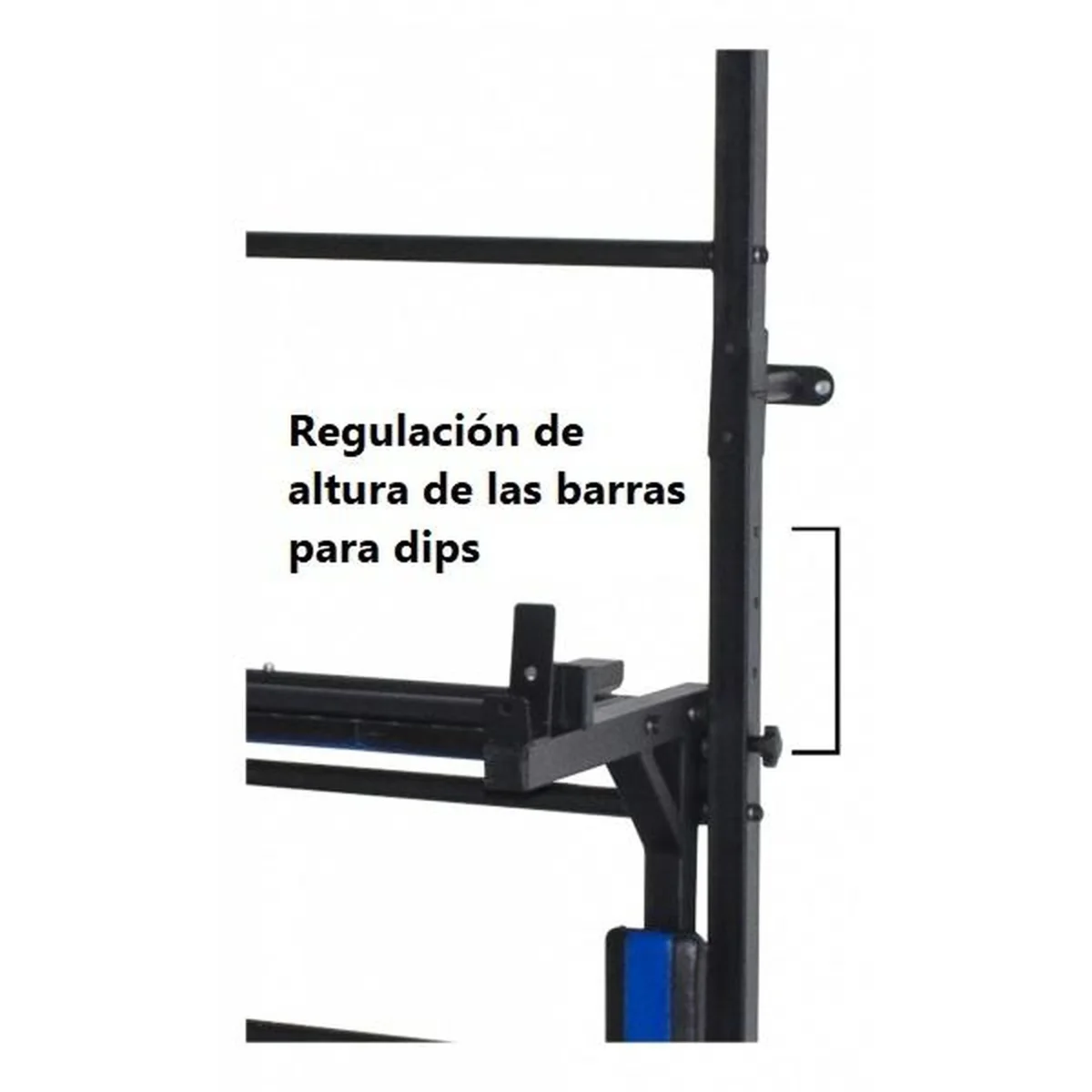 Ginásio de parede adulto "3 em 1" com barra traseira, barras de imersão, banco dobrável e barra pull-up BOGATYR FLEXTER 246 * 110 * 68,5 cm Branco - Preto - Image 7
